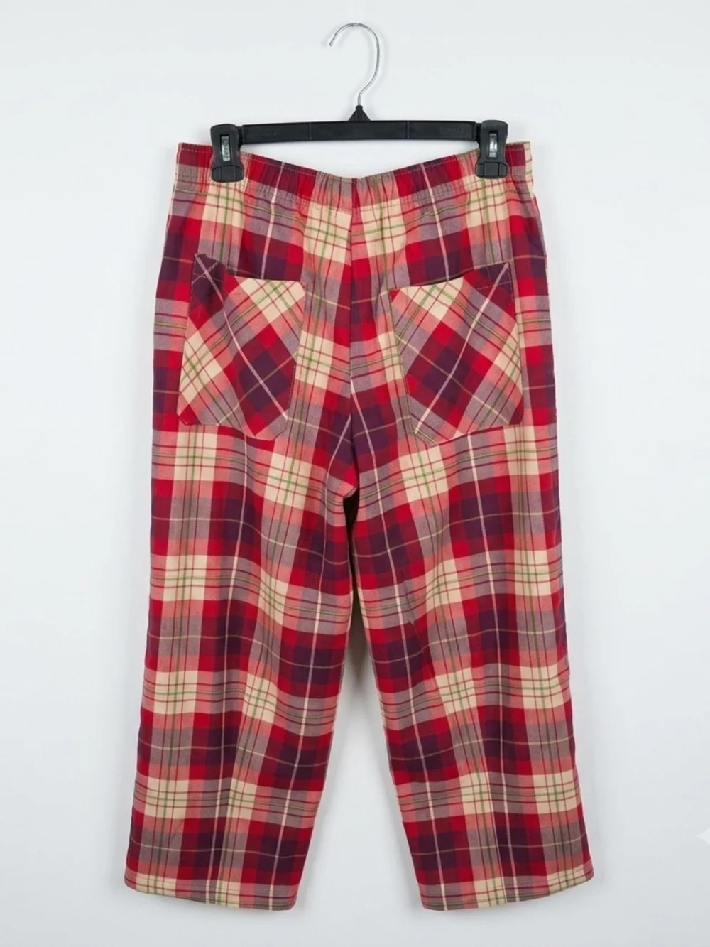NWT Free People Nice Choice textured Plaid pull-on trousers.
